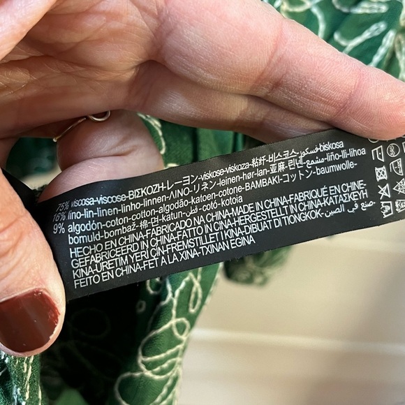 ZARA – Green Embroidered Tiered Dress (S) - Picture 3 of 7